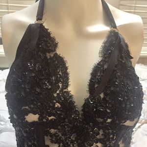 NEW Claudia Arce Haute Couture Black Beaded Corset